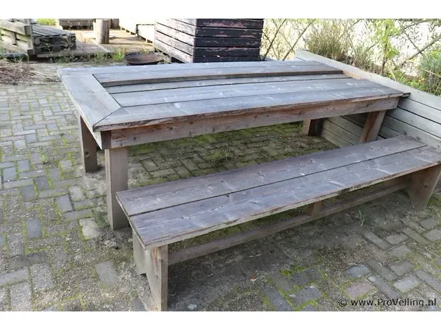 Picknicktafel incl. 2 banken - 260x110x77cm - afbeelding 6 van  6