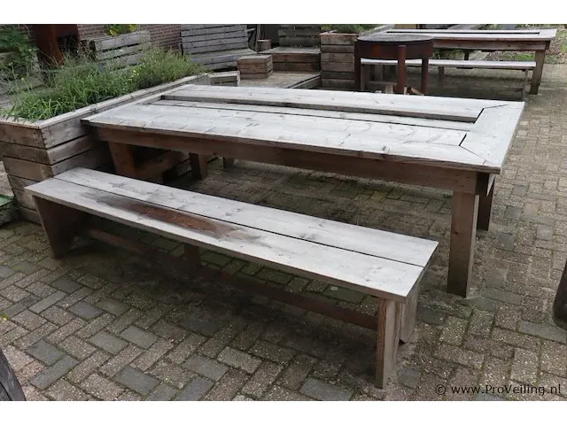 Picknicktafel incl. 2 banken - 263x111x80cm - afbeelding 1 van  7