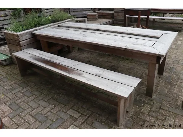 Picknicktafel incl. 2 banken - 263x111x80cm - afbeelding 2 van  7