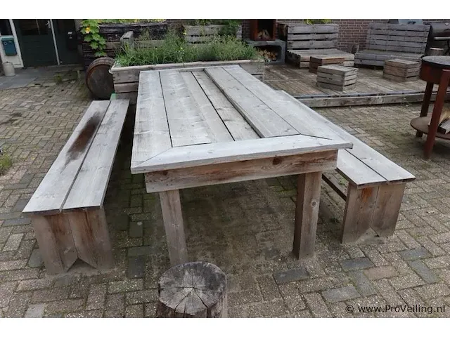 Picknicktafel incl. 2 banken - 263x111x80cm - afbeelding 3 van  7