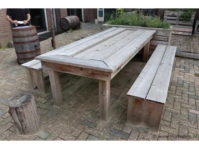 Picknicktafel incl. 2 banken - 263x111x80cm - afbeelding 4 van  7