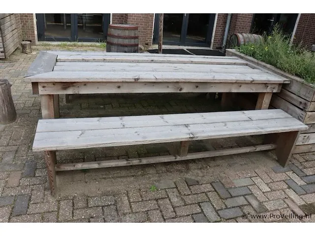 Picknicktafel incl. 2 banken - 263x111x80cm - afbeelding 6 van  7