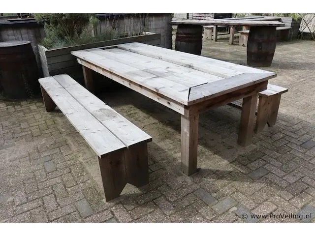Picknicktafel incl. 2 banken - 263x111x80cm - afbeelding 1 van  7