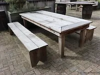 Picknicktafel incl. 2 banken - 263x111x80cm - afbeelding 1 van  7