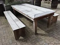 Picknicktafel incl. 2 banken - 263x111x80cm - afbeelding 2 van  7
