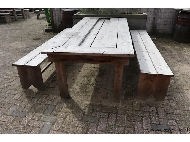 Picknicktafel incl. 2 banken - 263x111x80cm - afbeelding 3 van  7