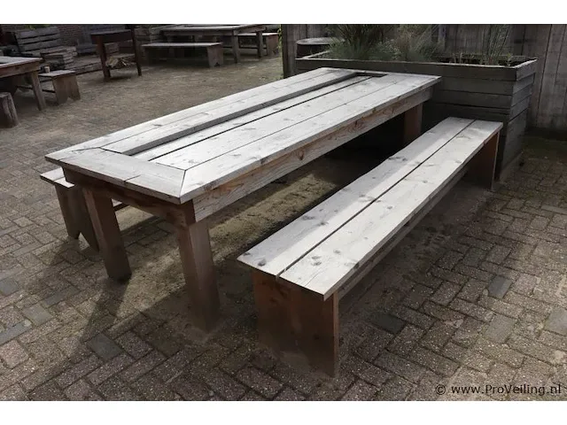 Picknicktafel incl. 2 banken - 263x111x80cm - afbeelding 4 van  7