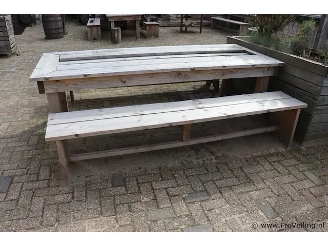 Picknicktafel incl. 2 banken - 263x111x80cm - afbeelding 6 van  7