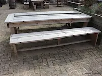 Picknicktafel incl. 2 banken - 263x111x80cm - afbeelding 6 van  7