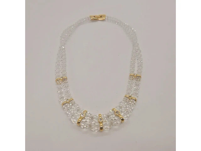 Pierre balmain goldplated collier met steentjes - afbeelding 2 van  6