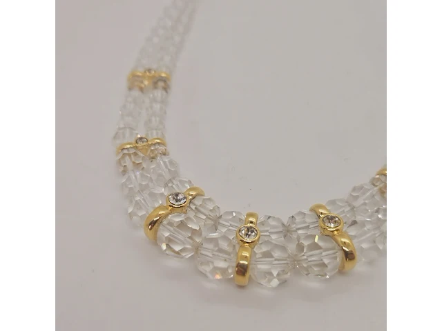 Pierre balmain goldplated collier met steentjes - afbeelding 3 van  6