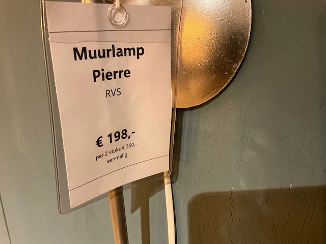 Pierre wandlamp rvs (2x) - afbeelding 4 van  4