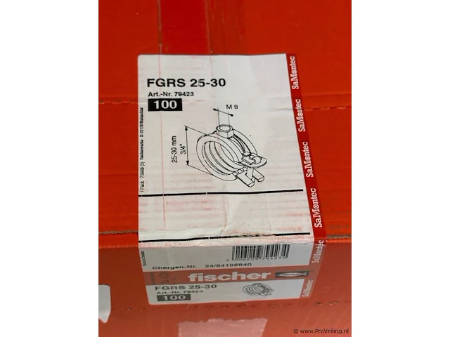 Pijpbeugel 25-30 mm met rubberinlaag - doos - afbeelding 2 van  3