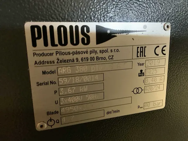 Pilous - arg 380 - bandzaagmachine - afbeelding 6 van  17