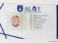 Pink tourmaline 3.76ct algt certified - afbeelding 5 van  8