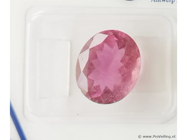 Pink tourmaline 4.46ct algt certified - afbeelding 1 van  4