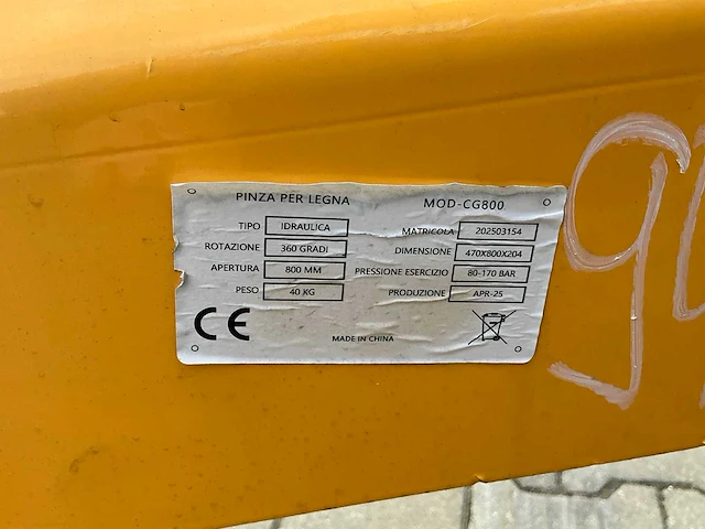 Pinza legna cg-800 houtgrijper / boomgrijper - afbeelding 12 van  14