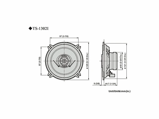 Pioneer ts1302i 2wegs autoluidsprekers 13cm wooferdiameter 130 watt connector voor renault opel - afbeelding 3 van  4