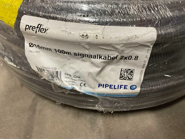 Pipelife preflex signaalkabel 2x0.8 rol voorbedrade flexbuis - afbeelding 2 van  2