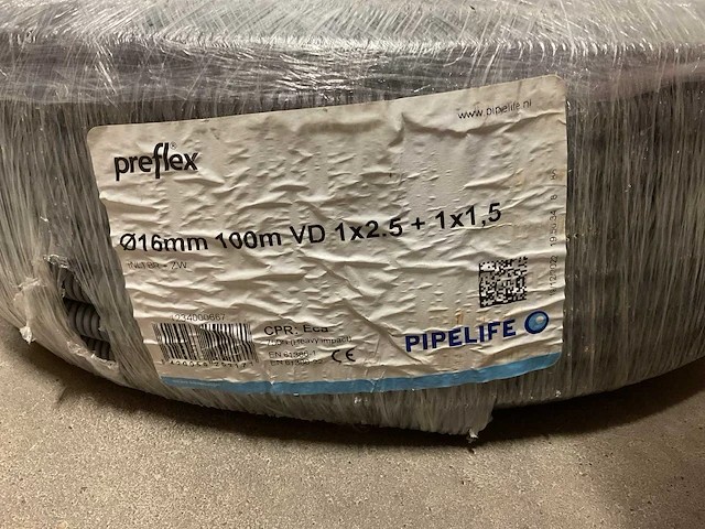 Pipelife preflex vd 1x2.5 + 1x1.5 rol á 100m voorbedrade flexbuis - afbeelding 2 van  2