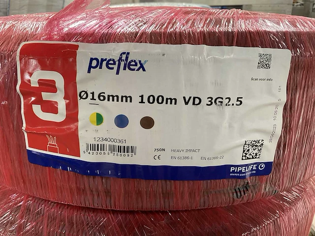 Pipelife preflex vd 3g2.5 rollen bedrade installatiekabel (6x) - afbeelding 3 van  3