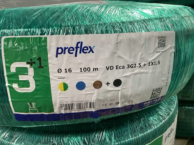Pipelife preflex vd eca 3g2.5 + 1x 1,5 rollen bedrade installatiekabel (7x) - afbeelding 2 van  2