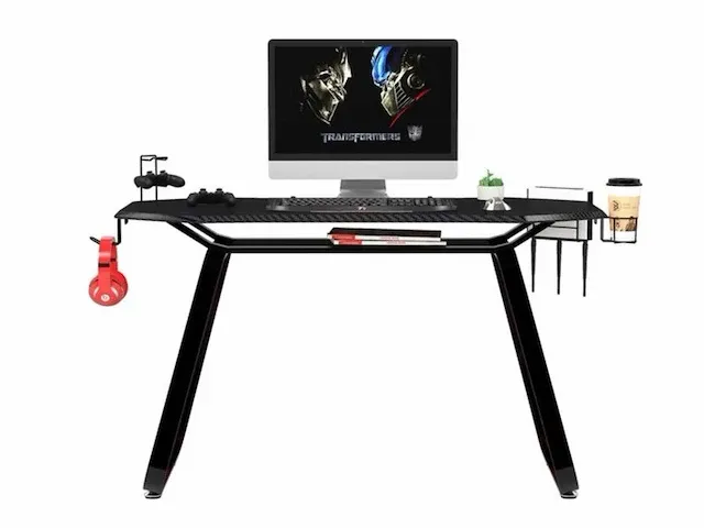 Piranha - stonecat game bureau - 110x60x76 cm - gaming desk - carbon fibre style - gaming bureau - afbeelding 3 van  5