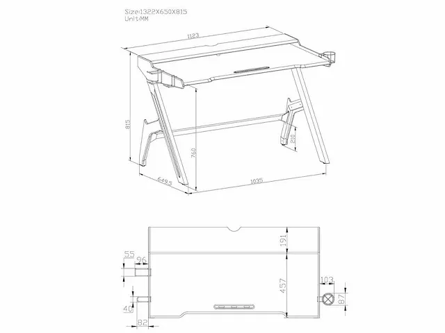 Piranha furniture - moderne computer en gaming-bureau met koolstofvezeleffect - bumblebee - afbeelding 4 van  5