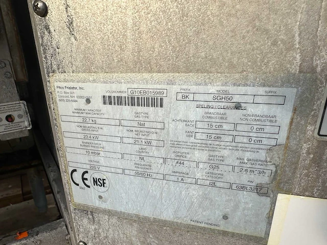 Pitco sg50h friteuse - afbeelding 6 van  7
