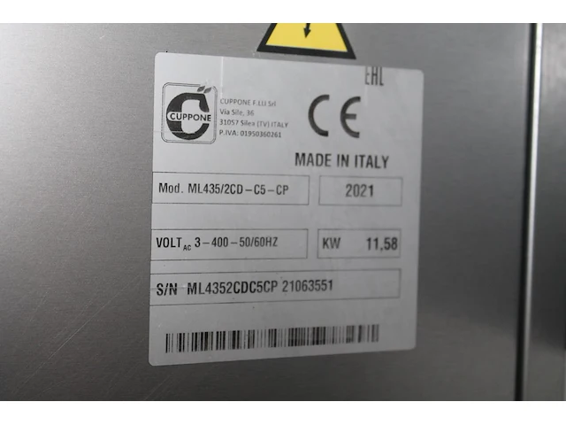 Pizza-oven tuppone ml435/2cd-c5-cp. bouwjaar 2021. 380v. - afbeelding 5 van  6