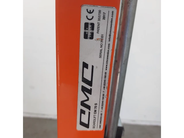 Plafondplatenlift - 3,4m, cmc sweden, cm70s, 2017 - afbeelding 5 van  5