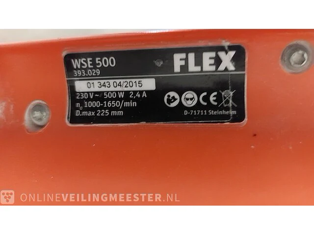 Plafondschuurmachine - 225mm - 230v flex powertools, wse500, bouwjaar 2015 - afbeelding 8 van  8
