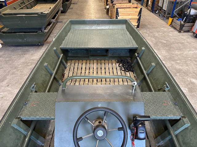Platbodem op trailer, aluminiumjon, jon 520, groen - afbeelding 4 van  21