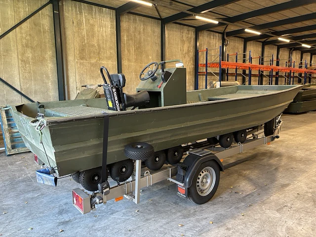Platbodem op trailer, aluminiumjon, jon 520, groen - afbeelding 12 van  21