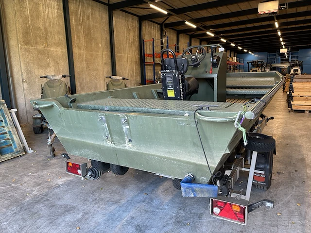 Platbodem op trailer, aluminiumjon, jon 520, groen - afbeelding 16 van  21
