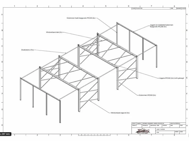 Platdak - staalconstructie 11.44 x 30.00 meter (343m2) - afbeelding 13 van  19