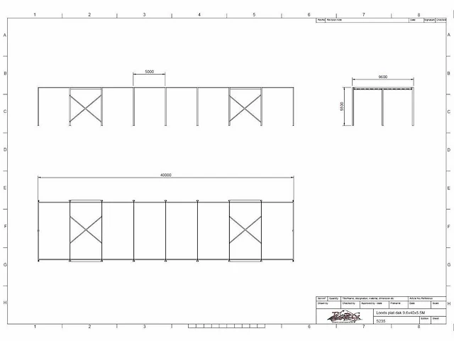Platdak - staalconstructie 9.60 x 40.00 meter (384m2) - afbeelding 6 van  14