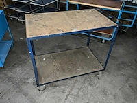 Plateauwagen v.v. 2 etages 100x60x90cm - afbeelding 1 van  1