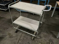 Plateauwagen v.v. 2 etages 80x45x86cm - afbeelding 1 van  1