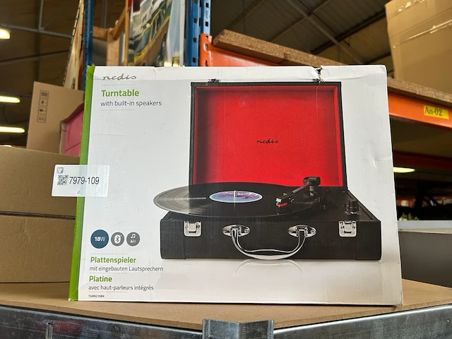 Platenspeler met ingebouwde speakers nedis - afbeelding 1 van  5