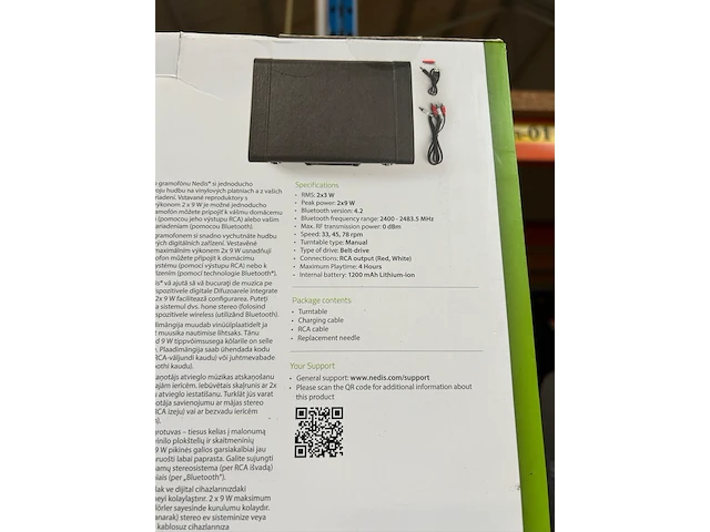 Platenspeler met ingebouwde speakers nedis - afbeelding 5 van  5