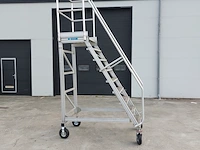 Platformtrap verrijdbaar, zarges, 9 treeds - afbeelding 1 van  7