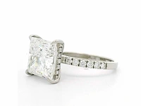 Platina 950 ring met diamant 6,46 crt. princess cut - afbeelding 2 van  9