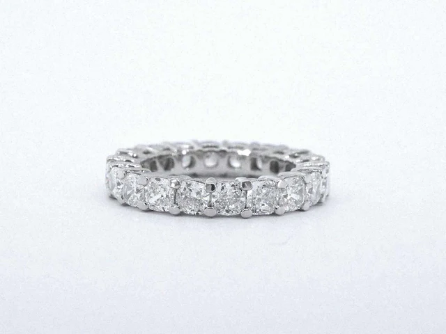Platina alliance ring met briljant geslepen diamanten van 4.30 carat - afbeelding 1 van  7
