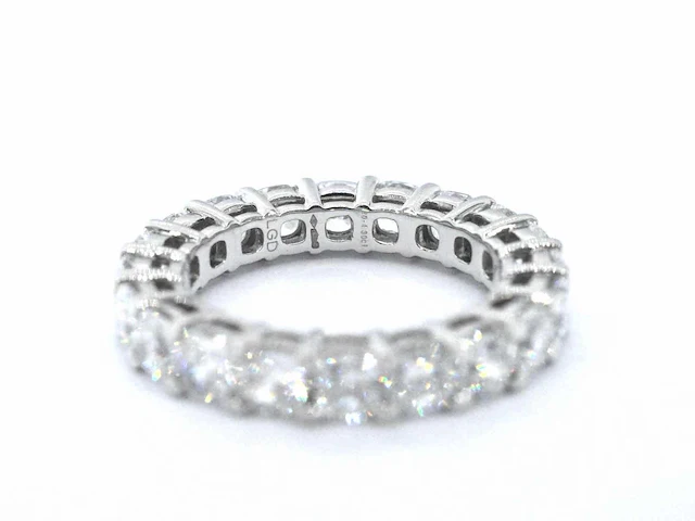 Platina alliance ring met briljant geslepen diamanten van 4.30 carat - afbeelding 7 van  7