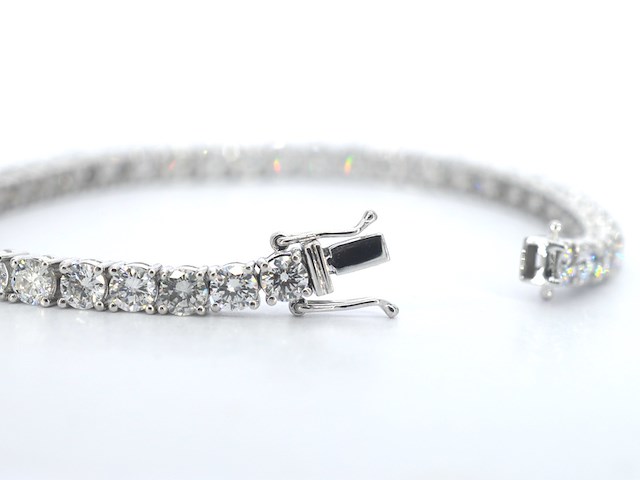 Platina armband met natuurlijke briljant geslepen diamanten - afbeelding 3 van  8