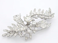 Platina broche met diamant - afbeelding 6 van  8