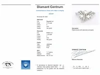 Platina broche met diamanten en parels - afbeelding 6 van  6