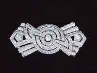 Platina broche met diamanten - afbeelding 2 van  6