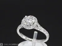 Platina entourage ring met 1.65 carat briljant diamanten - afbeelding 4 van  9